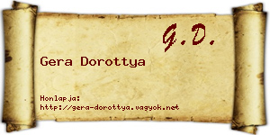 Gera Dorottya névjegykártya